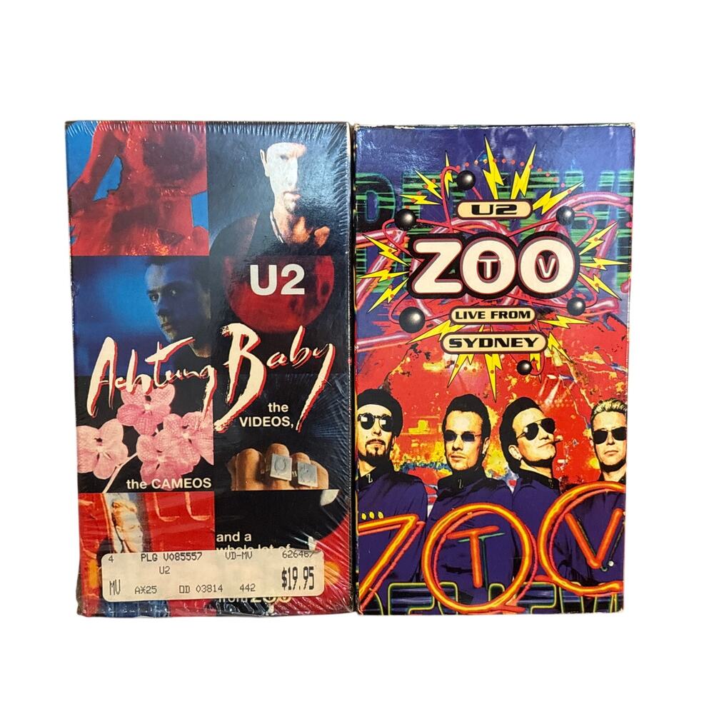 U2 VHS bundle lot of 2 Zoo Live from Sydney & Achtung Baby 90s music video